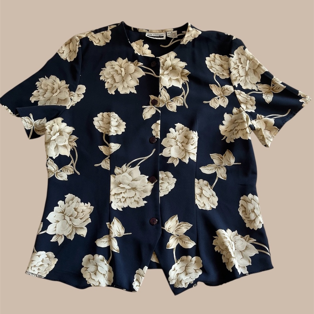 Villager Blue Short Sleeve Boxy Button Down Shirt